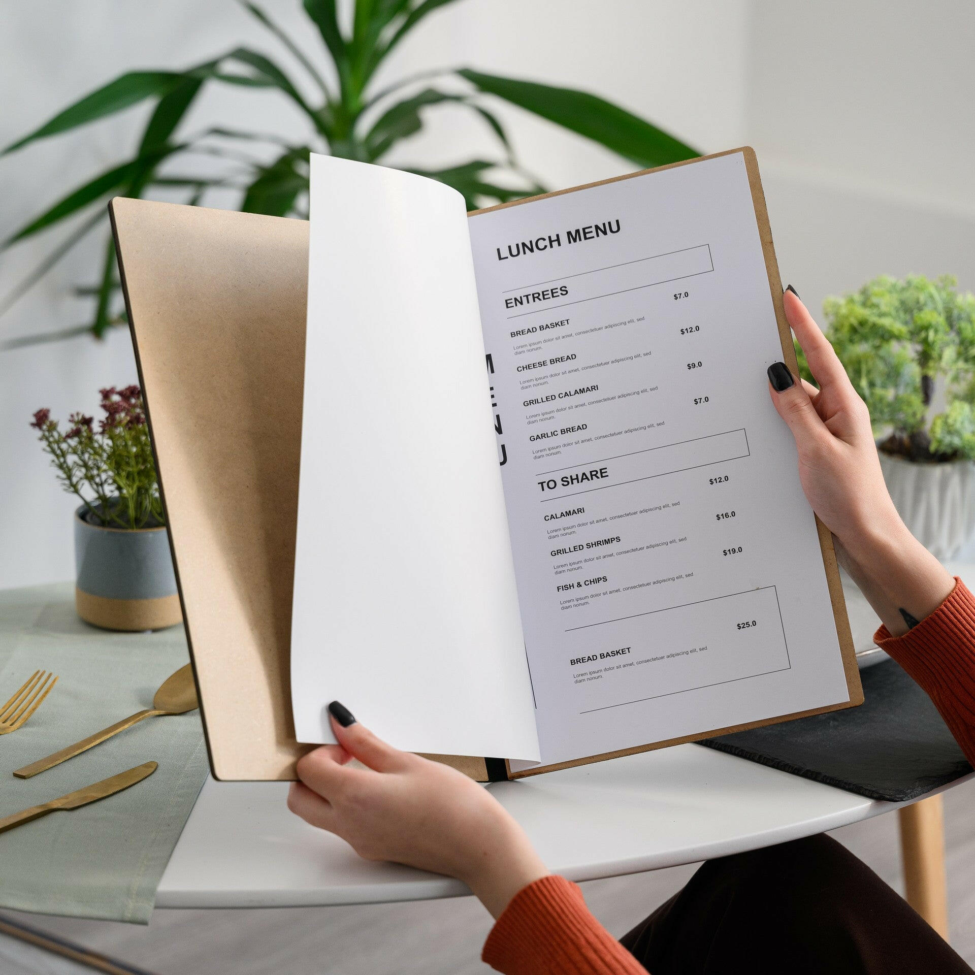 Stylish Functionality: Keep your legal-sized dinner menus secure with our elegant leather clipboard, blending sophistication with practicality.