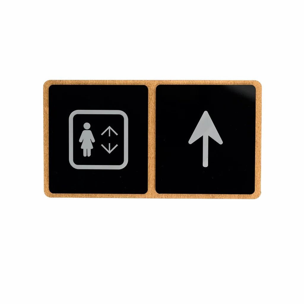 Acrylic Elevator Navigation Sign with Plywood Base - inkohoreca - shop