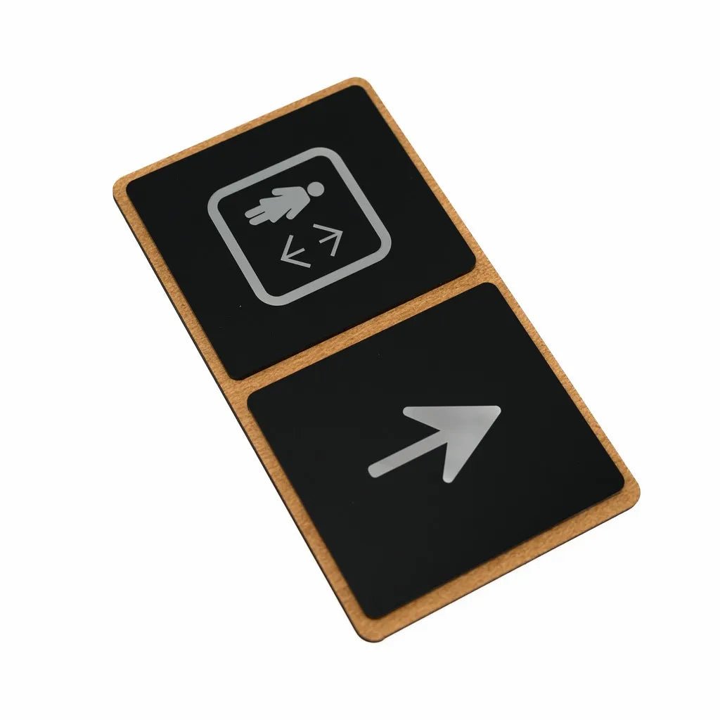 Acrylic Elevator Navigation Sign with Plywood Base - inkohoreca - shop