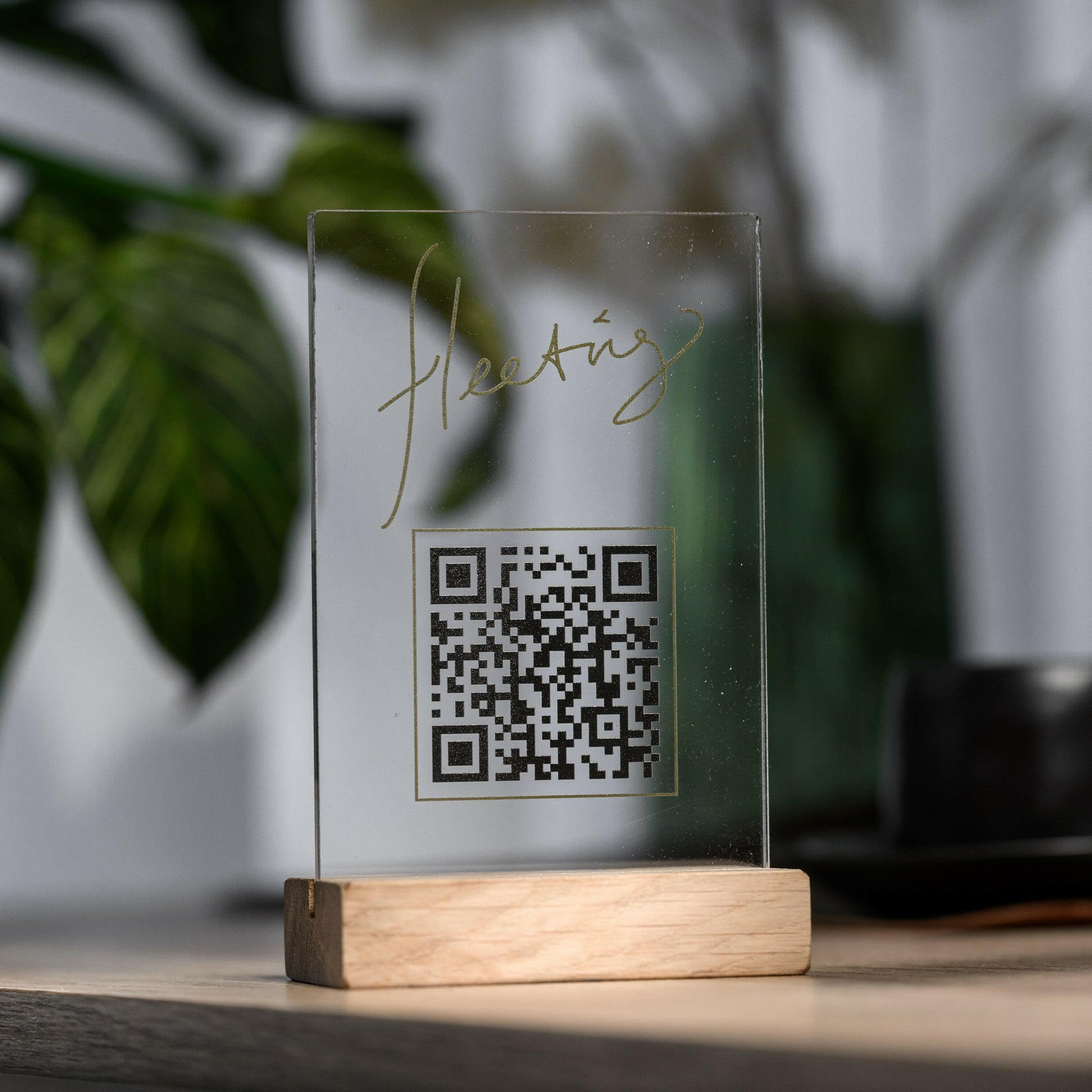 Acrylic Transparent QR Code Menu Sign (QW04) - inkohoreca - shop