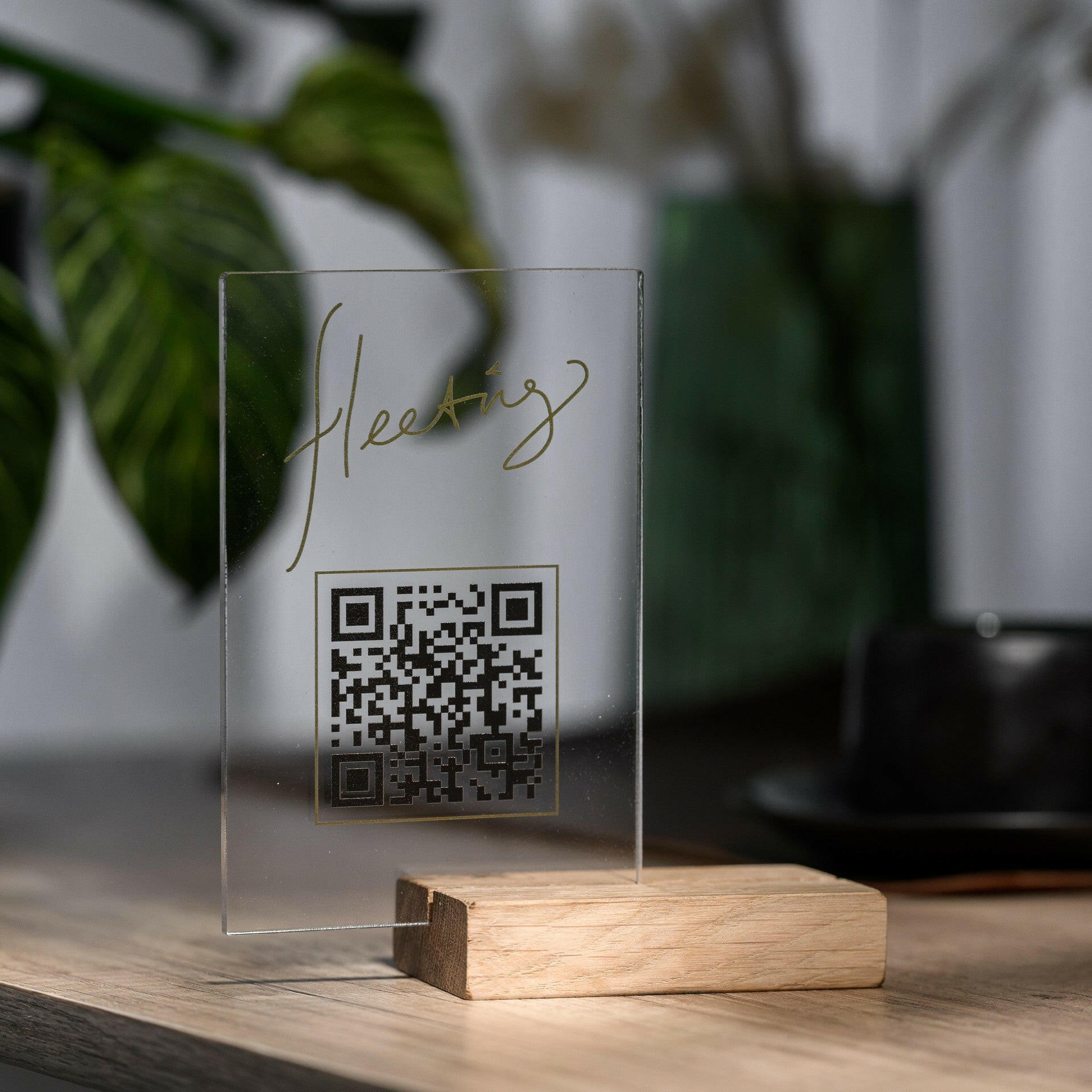 Acrylic Transparent QR Code Menu Sign (QW04) - inkohoreca - shop