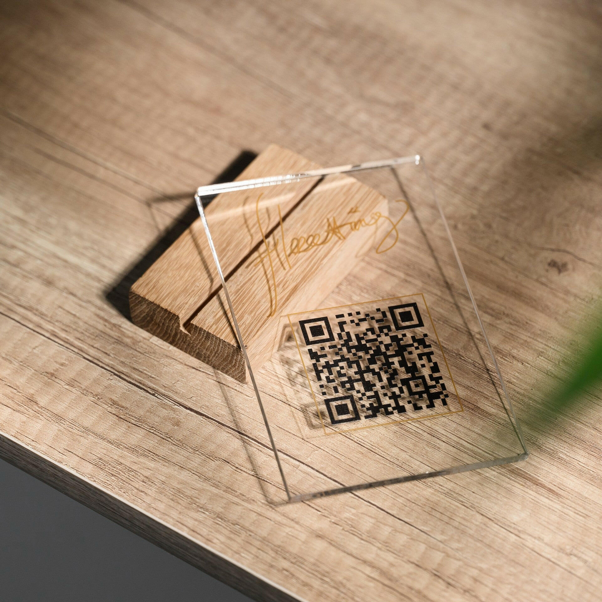 Acrylic Transparent QR Code Menu Sign (QW04) - inkohoreca - shop