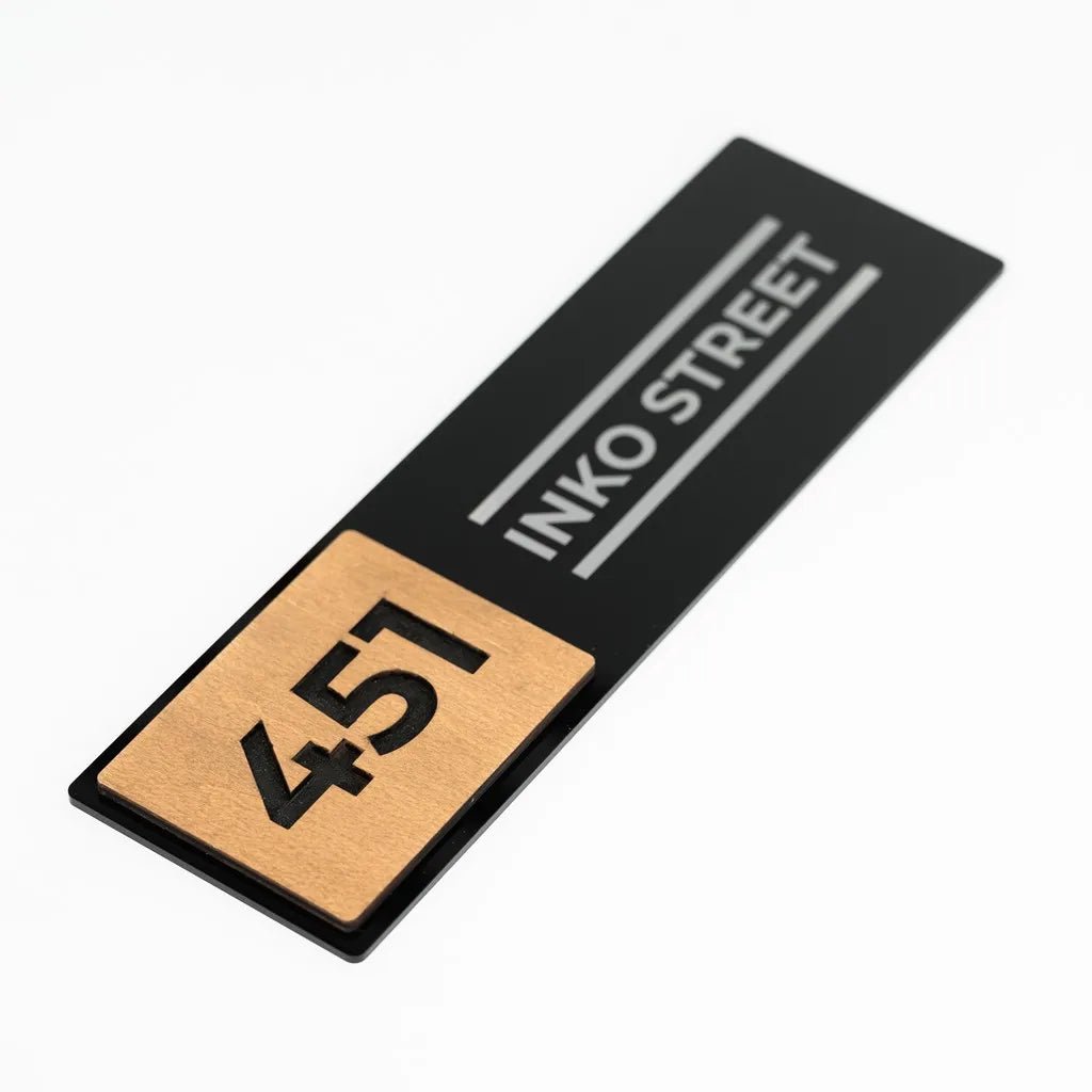 Address Plaque with House Number and Street Name - inkohoreca - shop