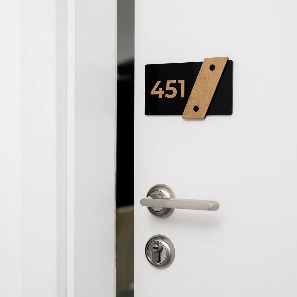 Apartment Door Sign with Mounting Holes - inkohoreca - shop