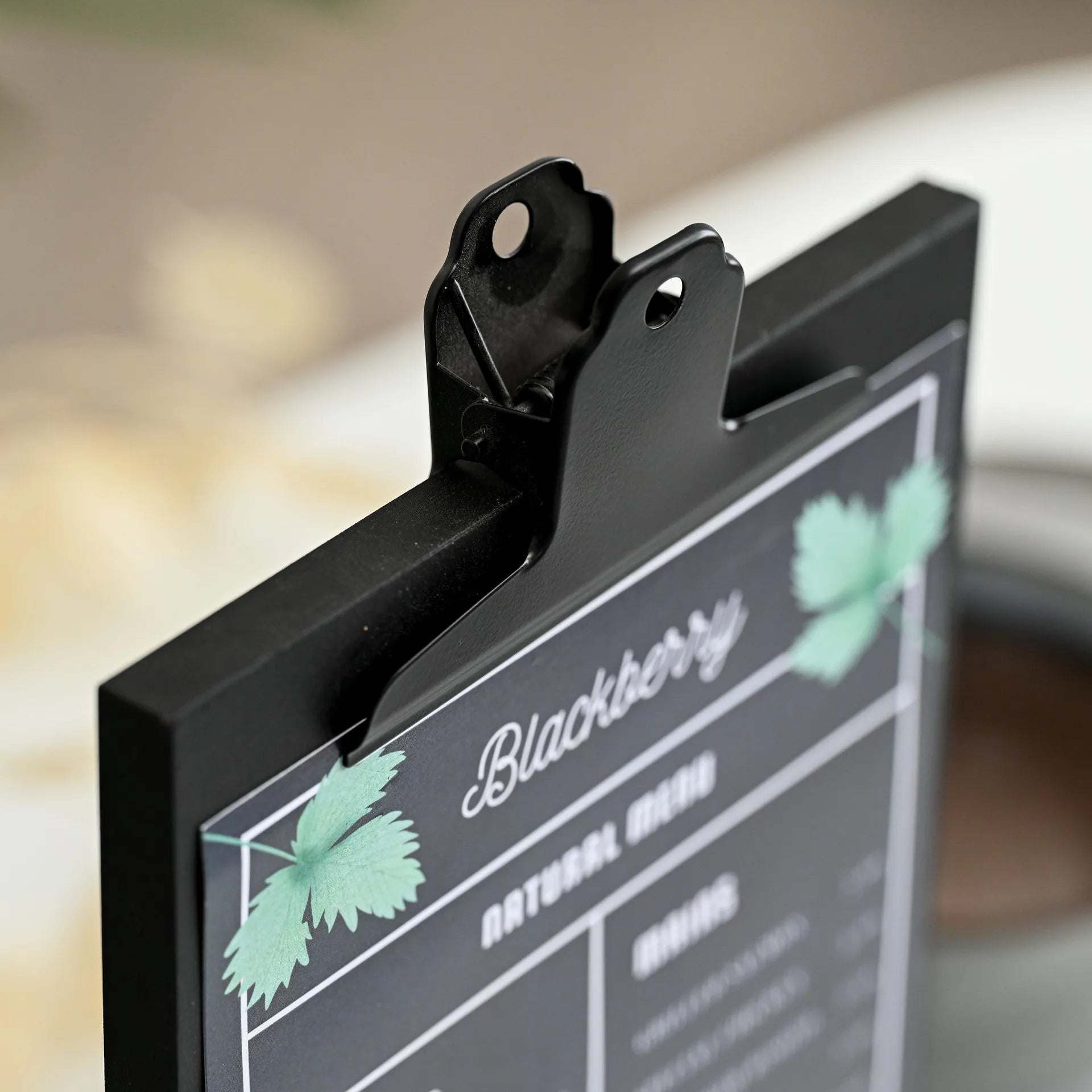 Black Table Stand Menu Holder with Black Coloured Clip - inkohoreca - shop