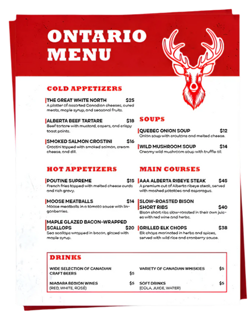 Custom Menu Designs