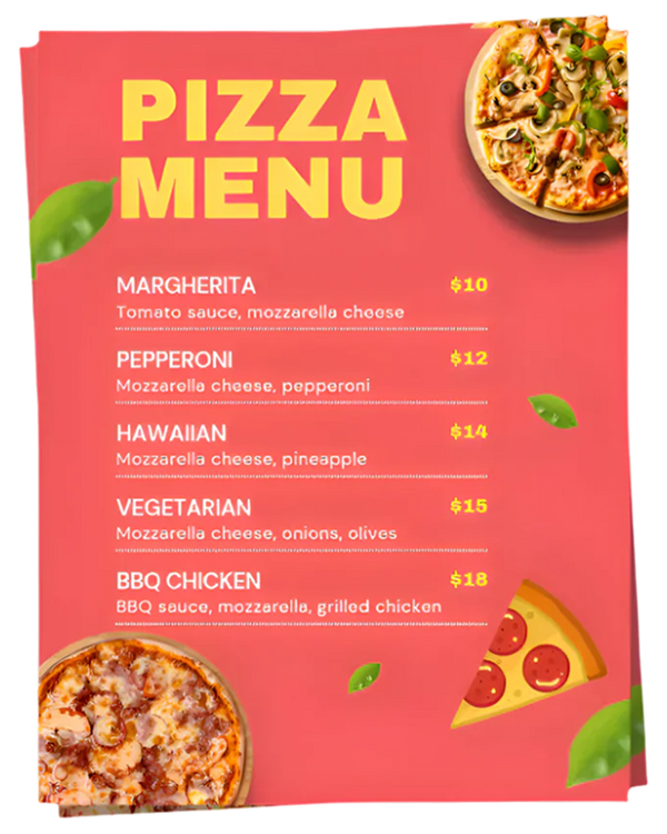 Custom Menu Designs
