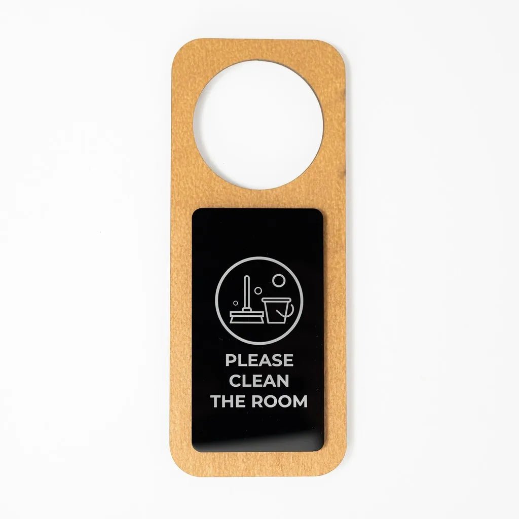 Door Hanger Double-sided with Acryl and Plywood base - inkohoreca - shop