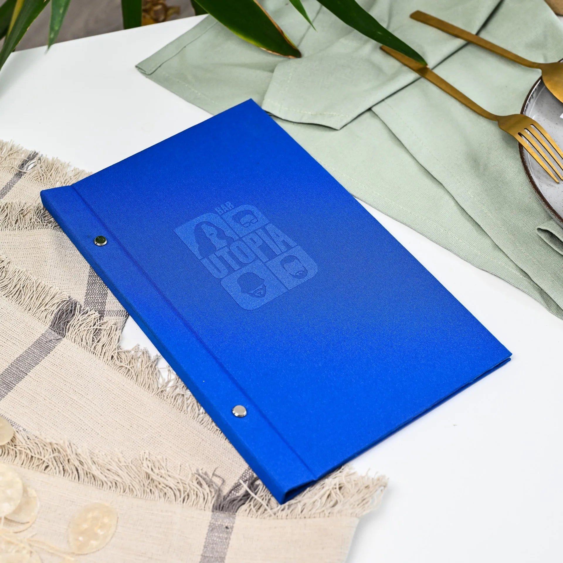 Fabric Menu Folder with Logo Printing (TM01A7) - inkohoreca - shop