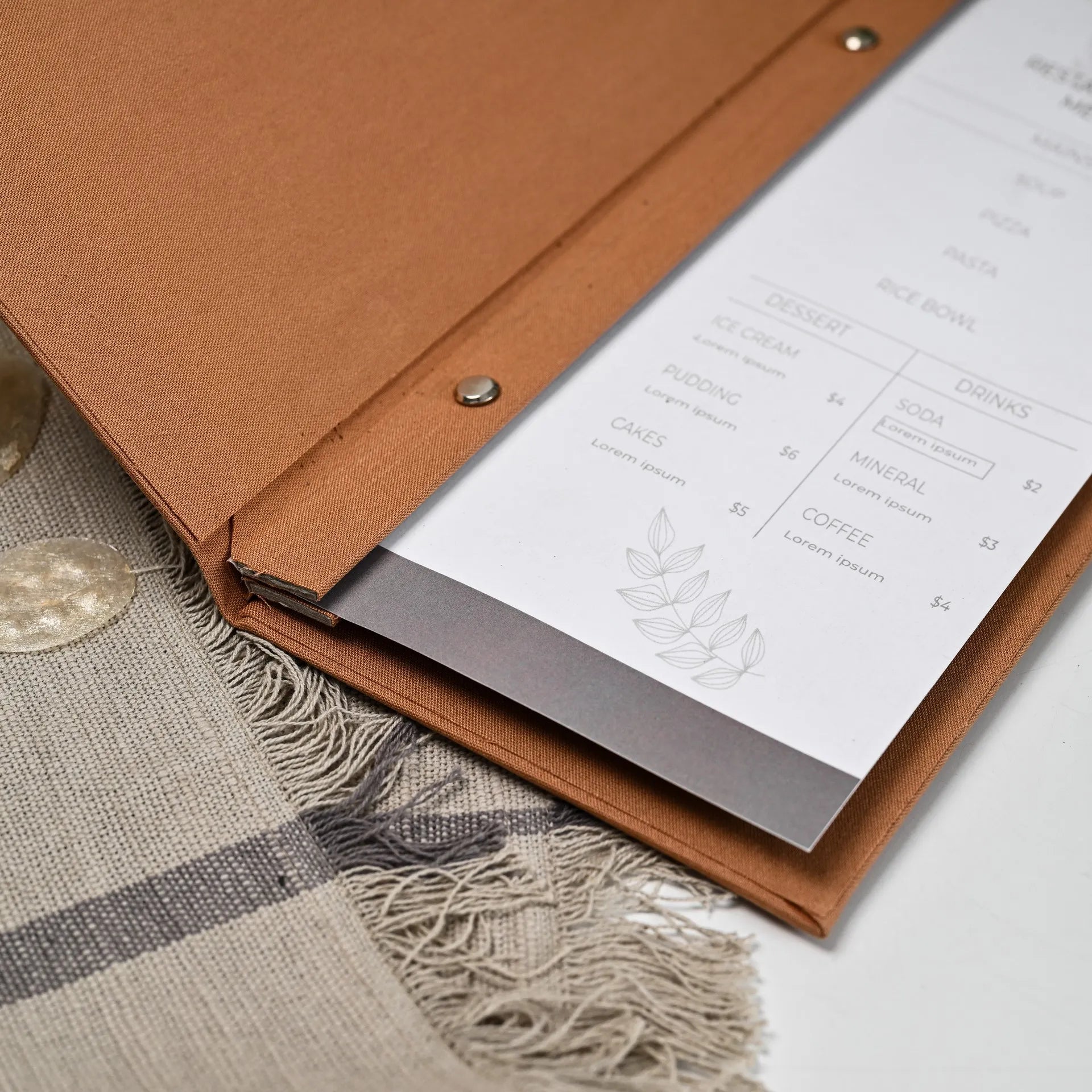 Fabric Wine List Folder (TM03A6) - inkohoreca - shop