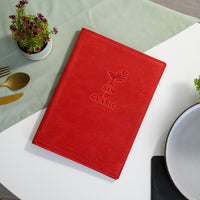Hardcover Leather Menu Cover with Corner Mountings suitable for A4 Sheets (LM08A4)