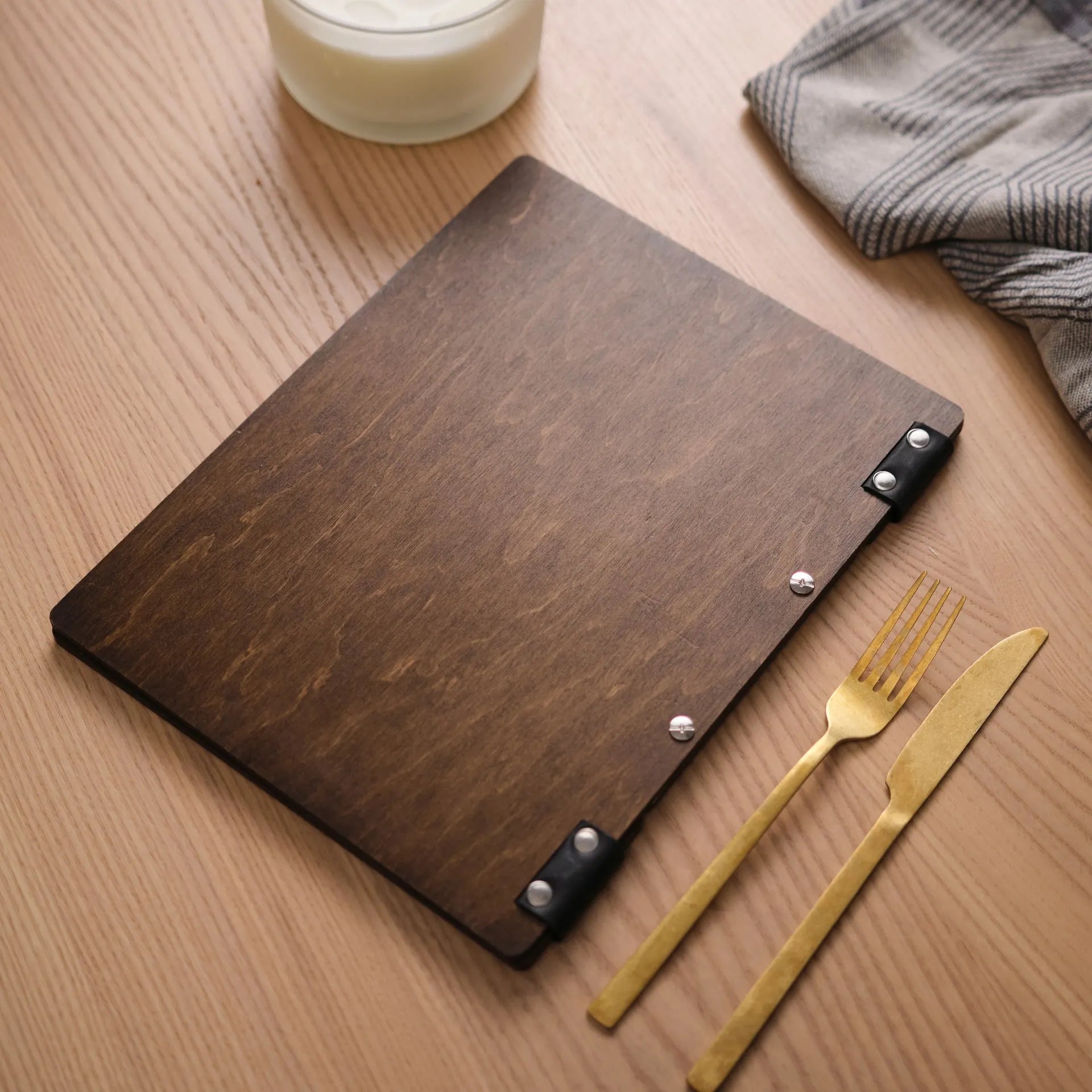 Hardcover Wooden Menu Holder (PM02A2) - inkohoreca - shop