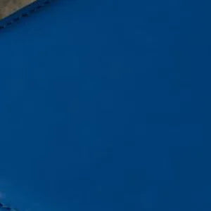 Blue leather sample, close-up