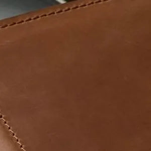 Brown leather sample, close-up