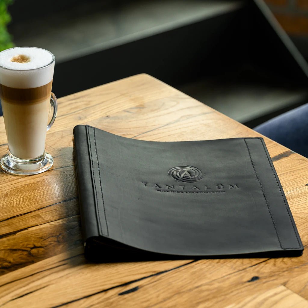 Leather Menu Folder with Ring Binder Mechanism (LM04A2) - inkohoreca - shop
