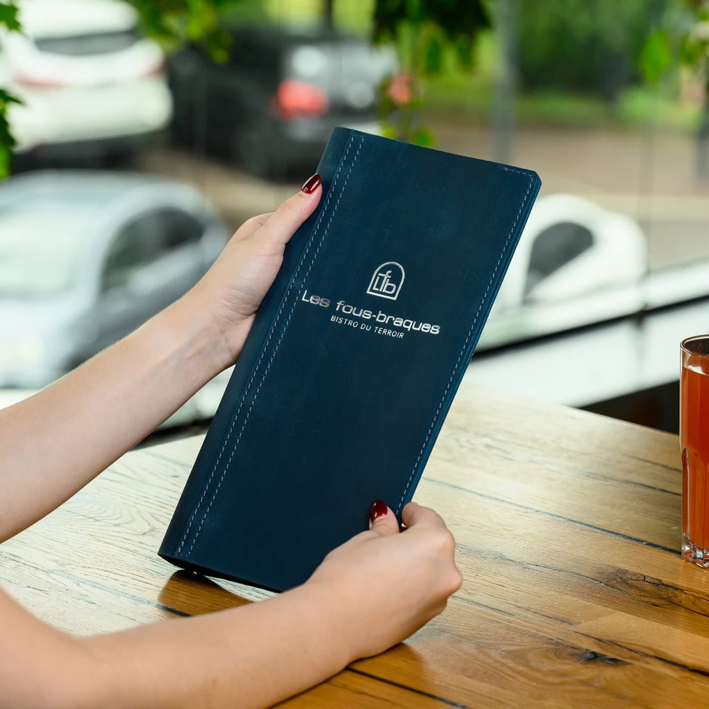 Leather Menu Folder with Ring Binder Mechanism (LM04A6) - inkohoreca - shop