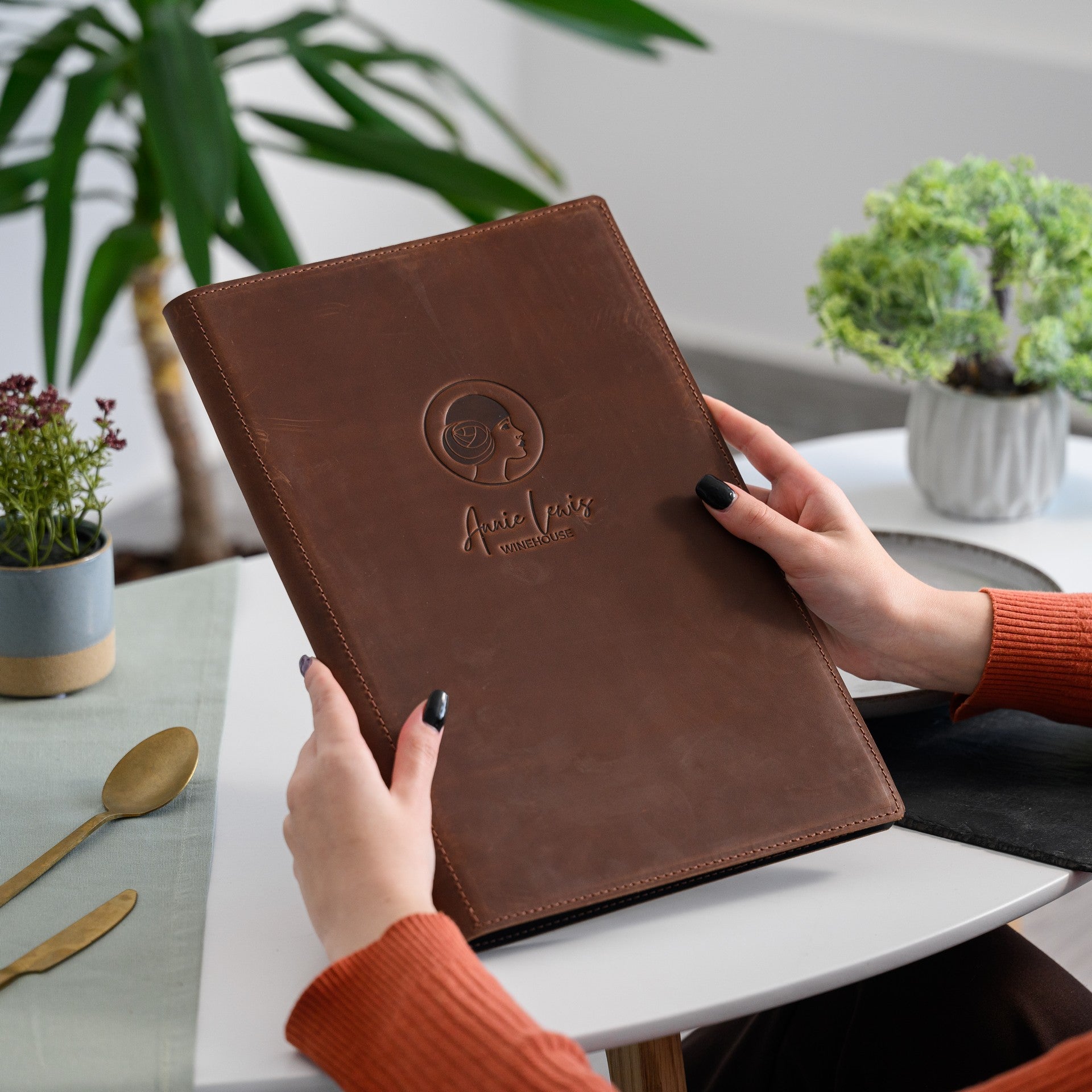 Leather Menu Hardcover suitable for US Legal Sheets (LM12A1) - inkohoreca - shop