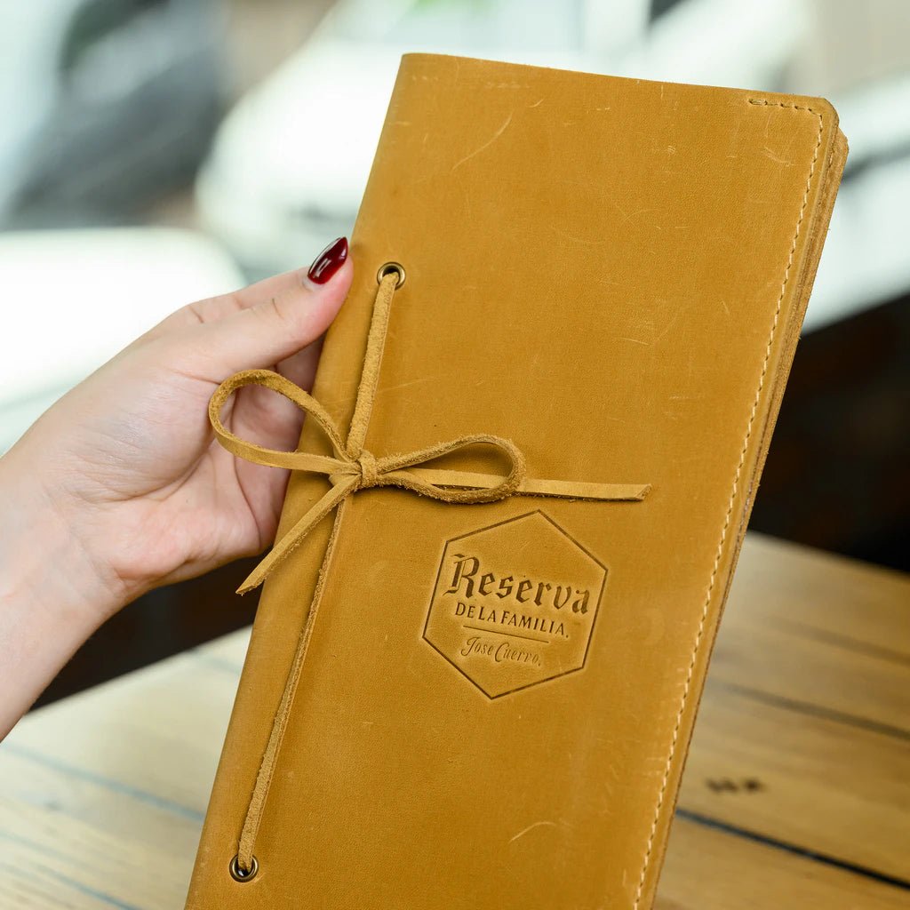 Leather Menu Holder with Lace Closure (LM05A6) - inkohoreca - shop