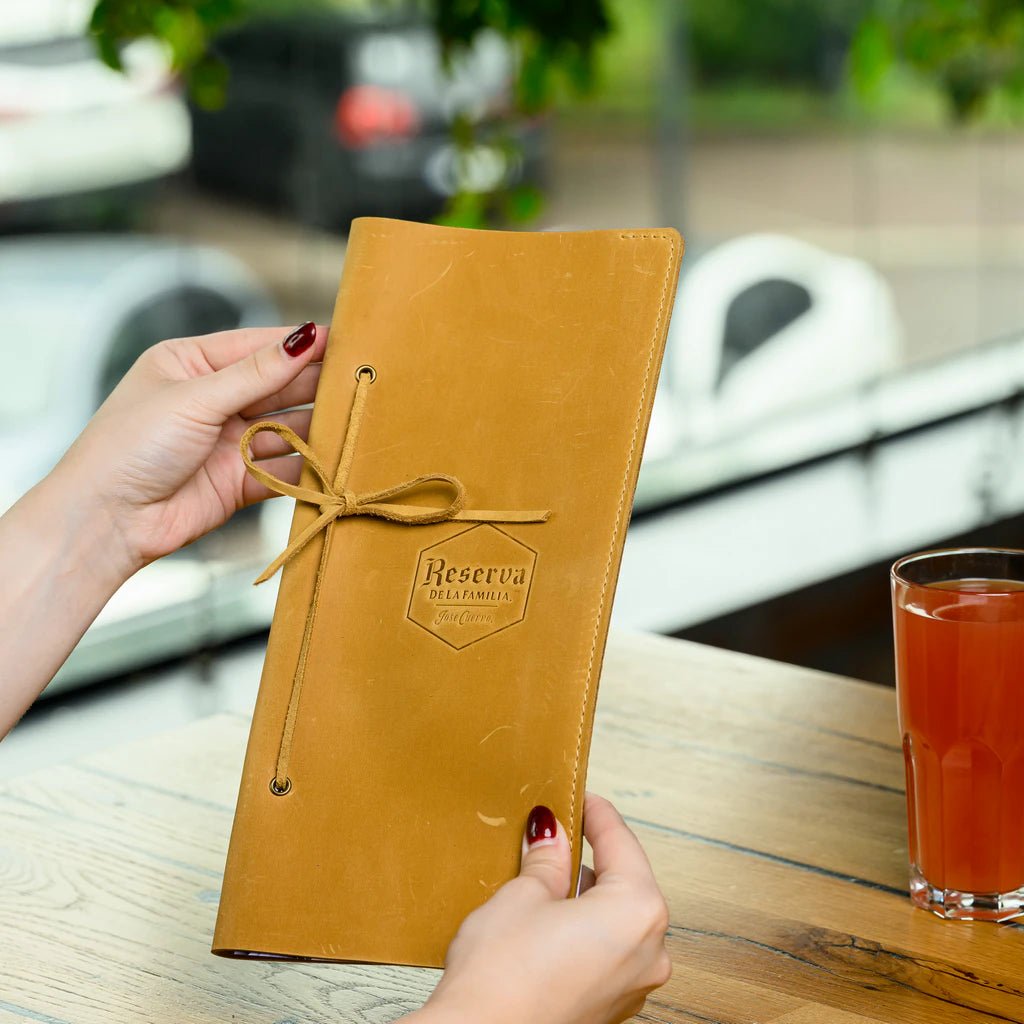 Leather Menu Holder with Lace Closure (LM05A6) - inkohoreca - shop