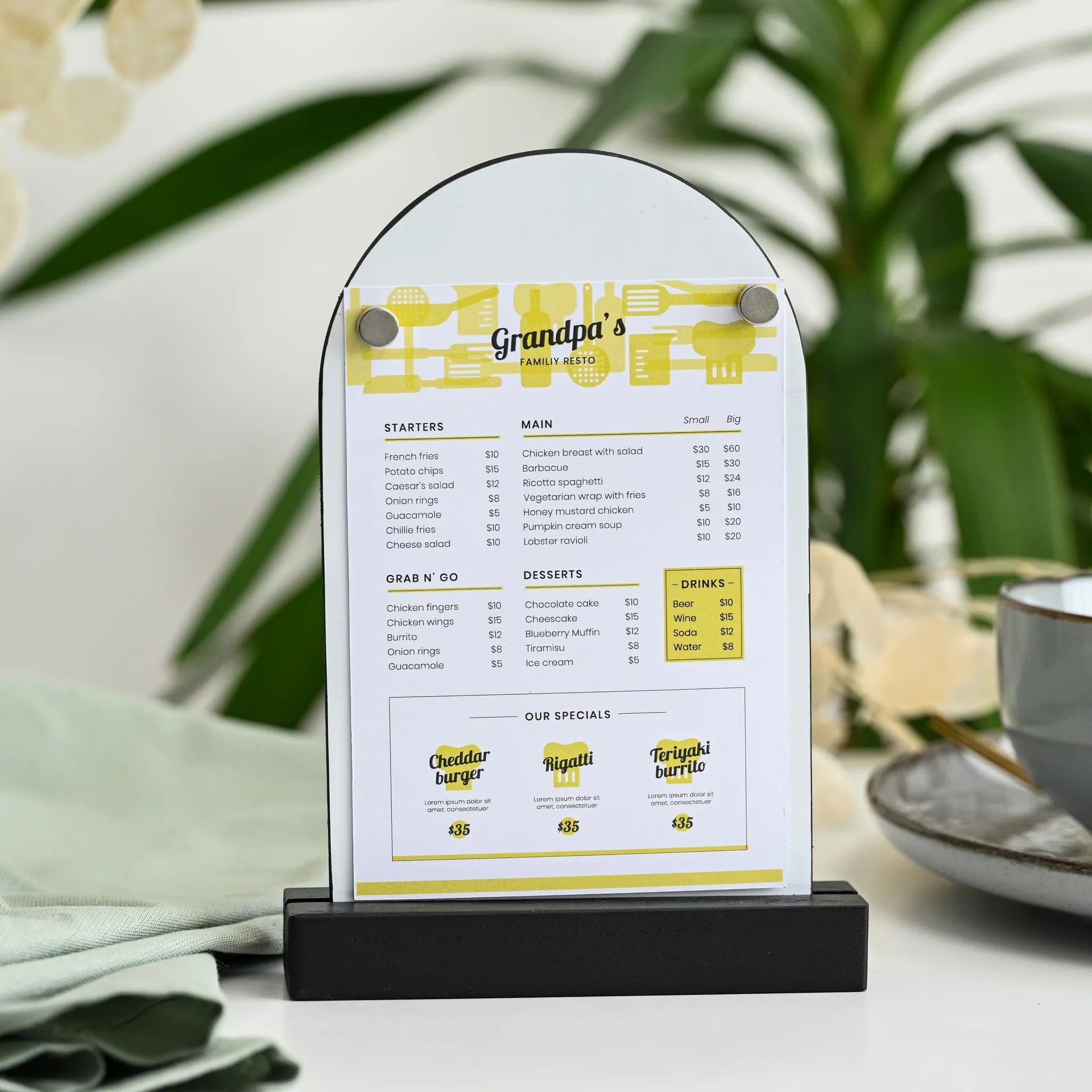 Magnetic Tabletop Stand Menu Holder (TT408) - inkohoreca - shop