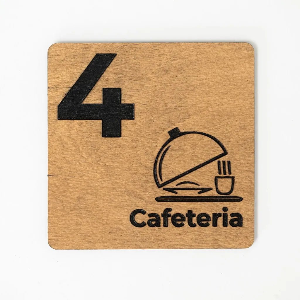 Plywood Square Navigation Sign with Engraving- inkohoreca - shop