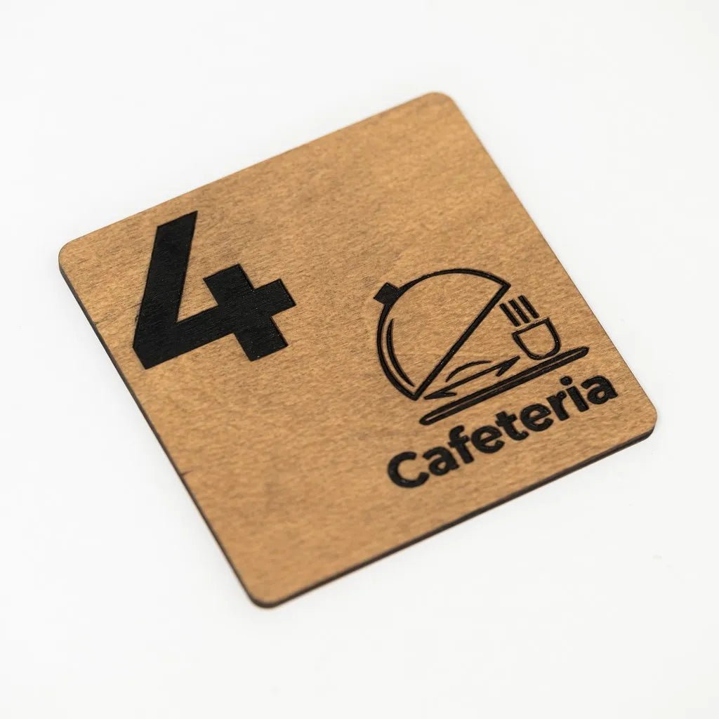 Plywood Square Navigation Sign with Engraving- inkohoreca - shop