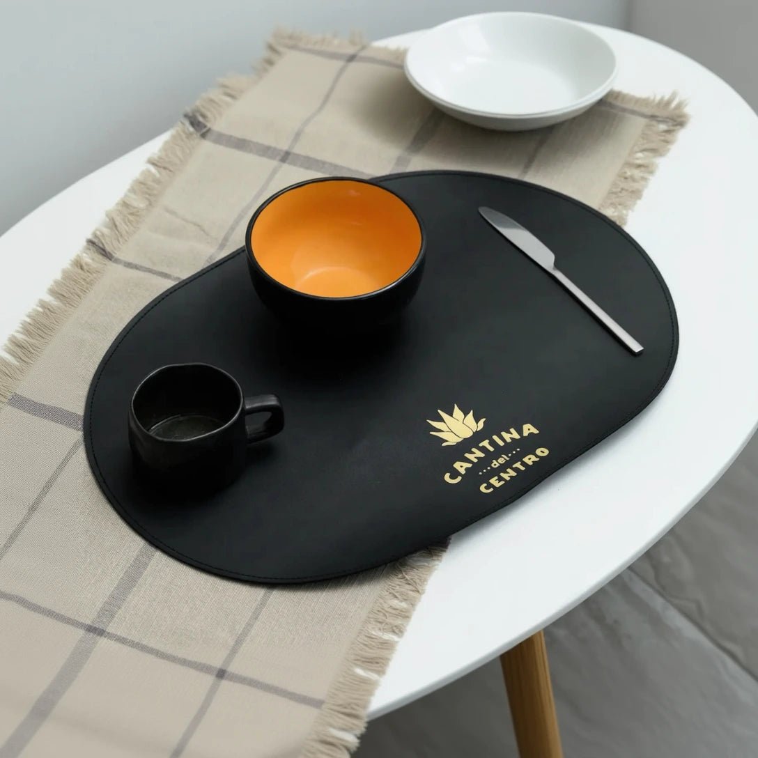 Premium black leather placemats - Inko Horeca Accessories