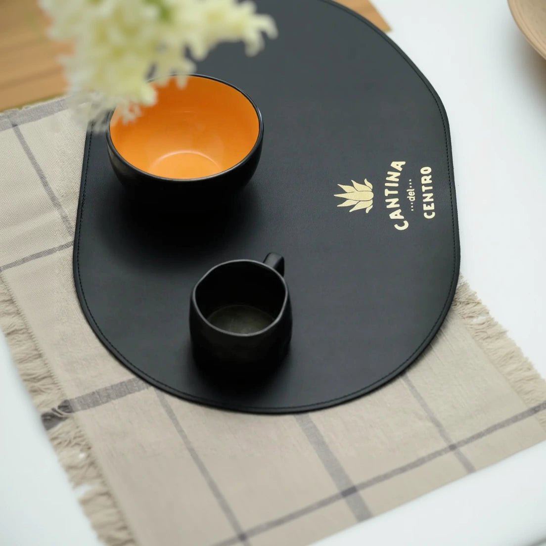 Premium black leather placemats - Inko Horeca Accessories