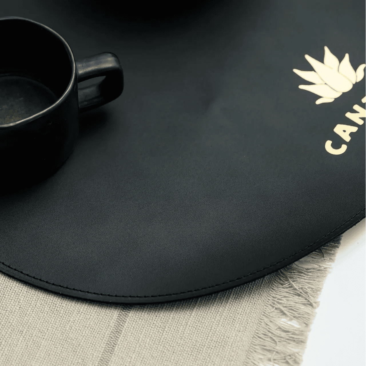 Premium black leather placemats - Inko Horeca Accessories