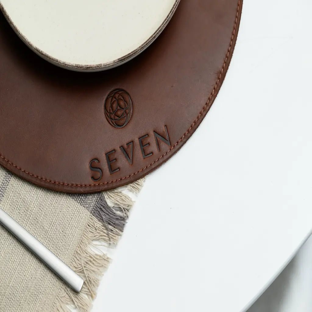 Round leather placemats for restaurants - Inko Horeca Accessories