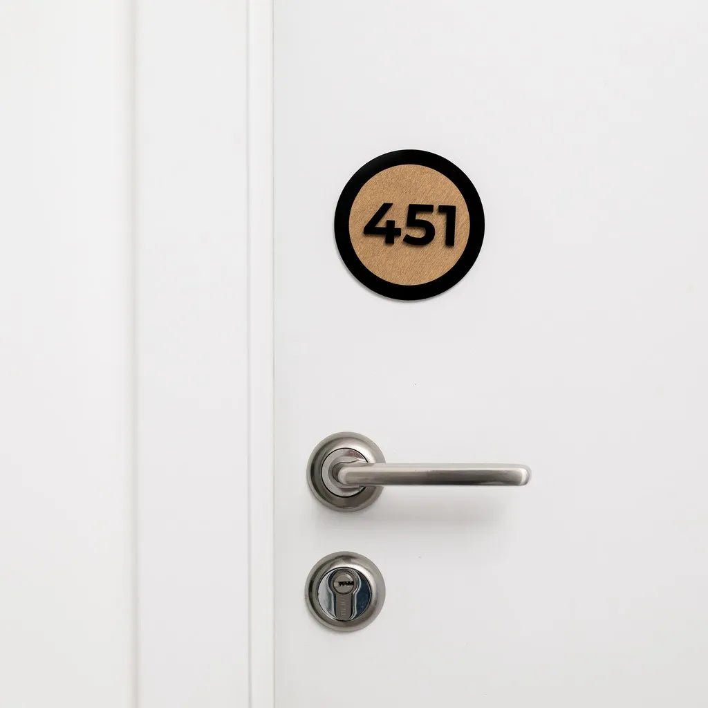 Round shape Room Number Door Sign - inkohoreca - shop