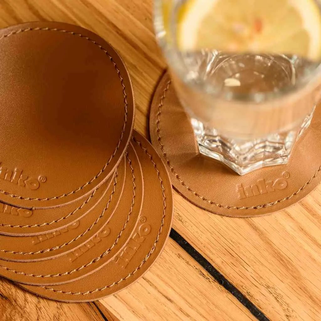 Round - shaped coasters from Capri Leather - inkohoreca - shop