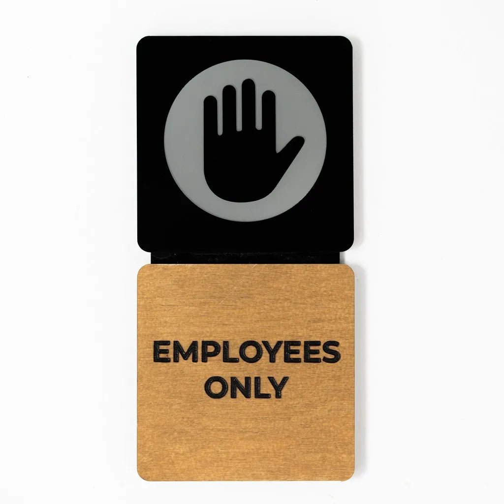 Staff only Door Sign with Acryl and Plywood - inkohoreca - shop