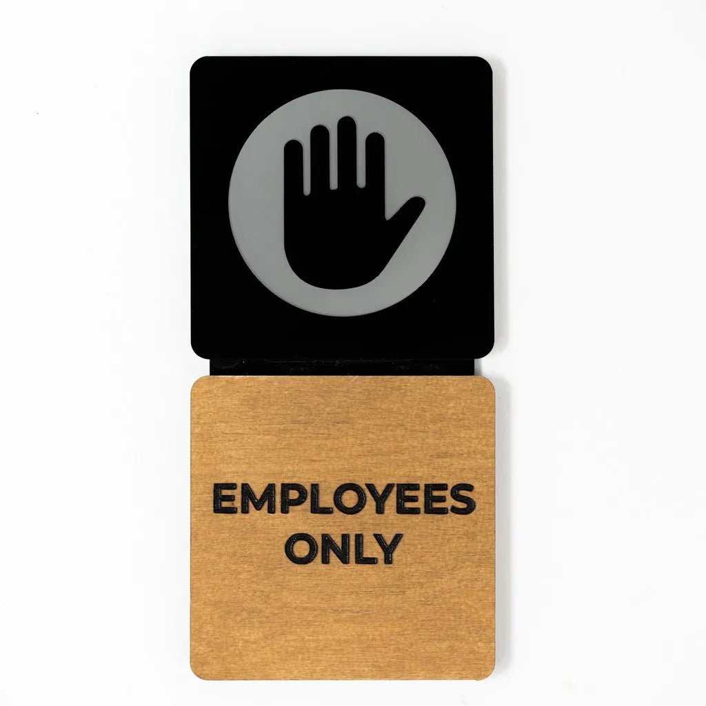 Staff only Door Sign with Acryl and Plywood - inkohoreca - shop