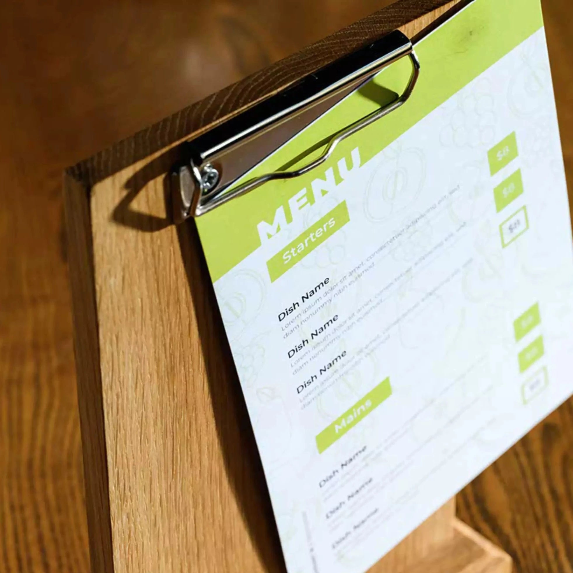 Table Stand Menu Holder with binder for A5 sheets - inkohoreca - shop