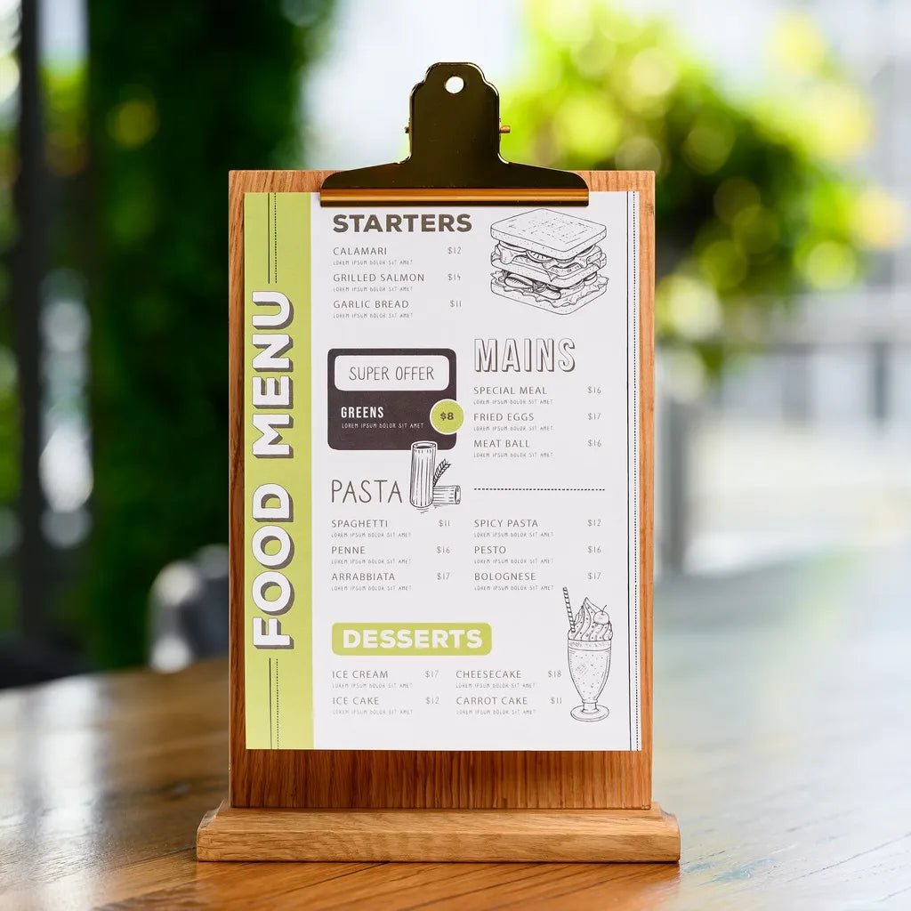 Table Stand Menu Holder with Golden Coloured Clip (TT409A5)