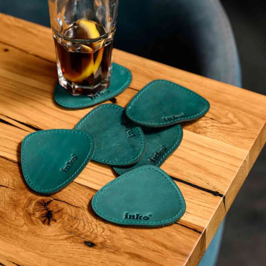 Tear Drop shaped coasters from Crazy Horse Leather - inkohoreca - shop