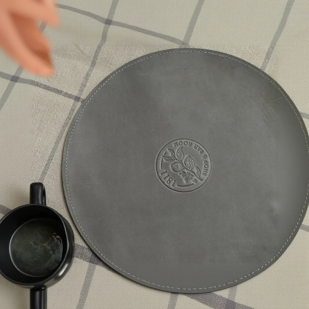 Individuales únicos de cuero gris - Inko Horeca Accessories
