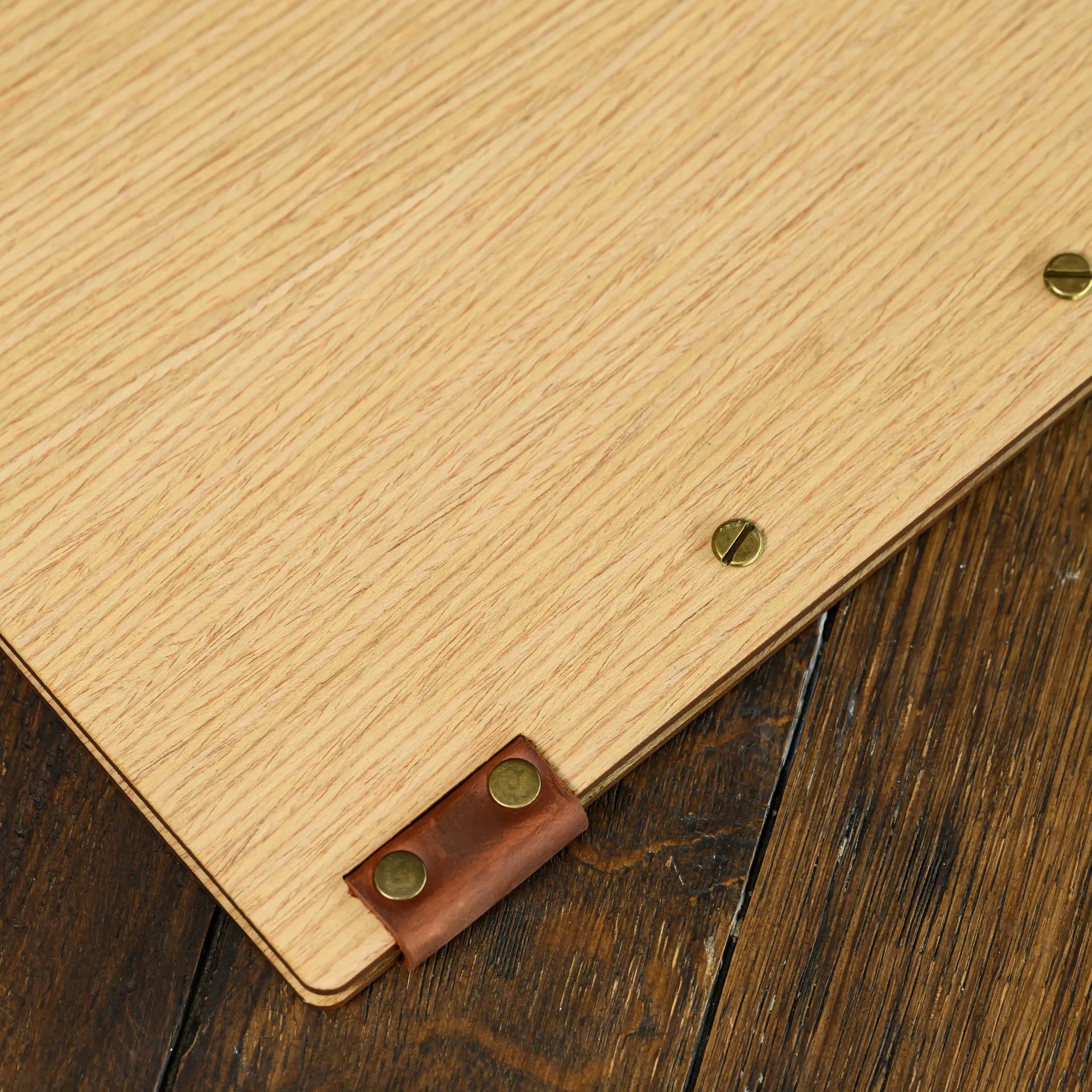 Veneered HDF Menu Hardcover Folder in Light Oak Colour - inkohoreca - shop