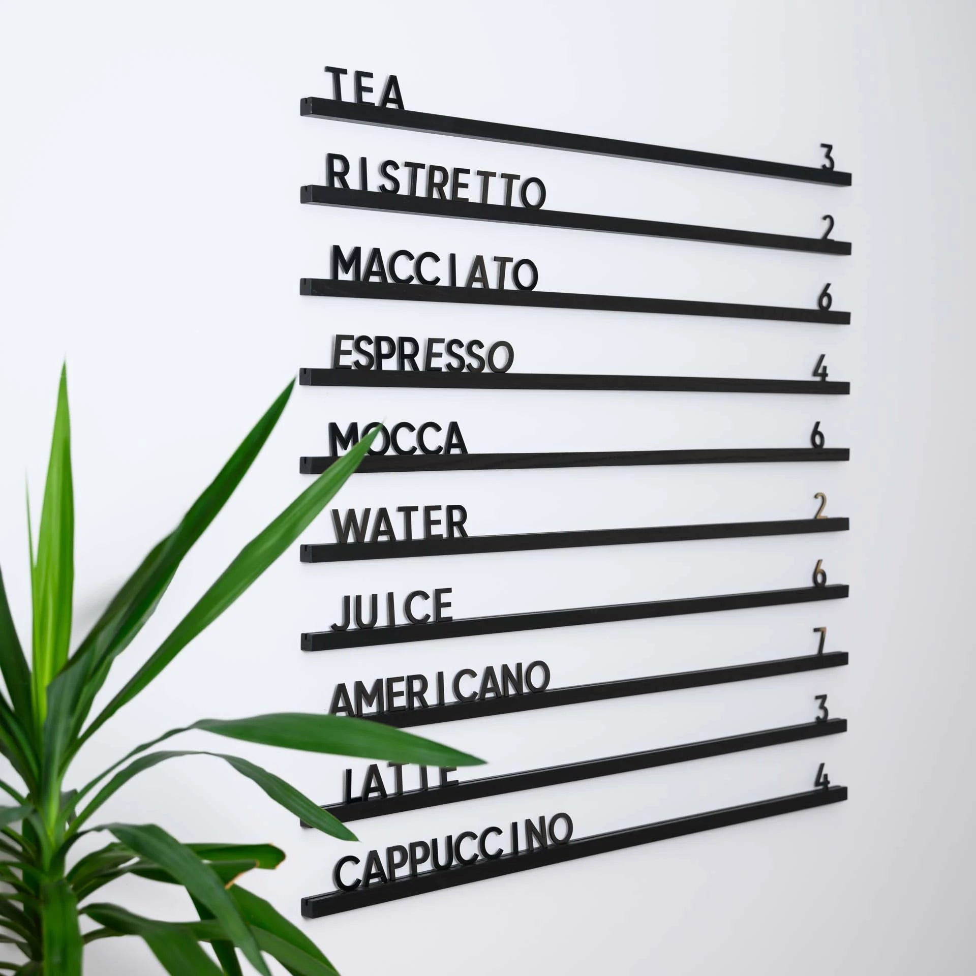 Wall Hanging Menu Board with Black Oak Rails - inkohoreca - shop