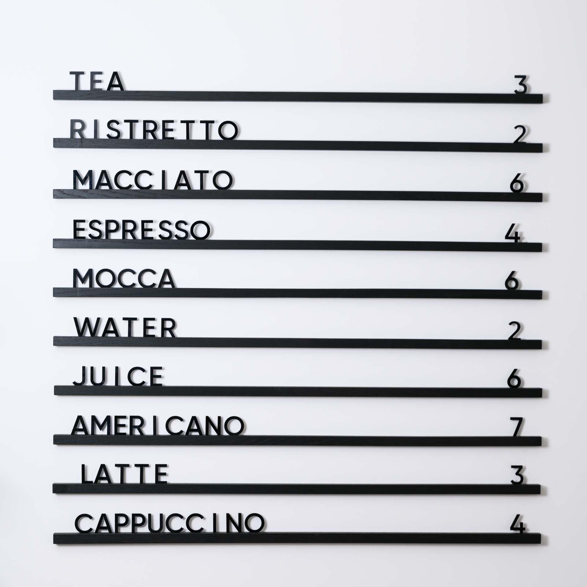 Wall Hanging Menu Board with Black Oak Rails - inkohoreca - shop