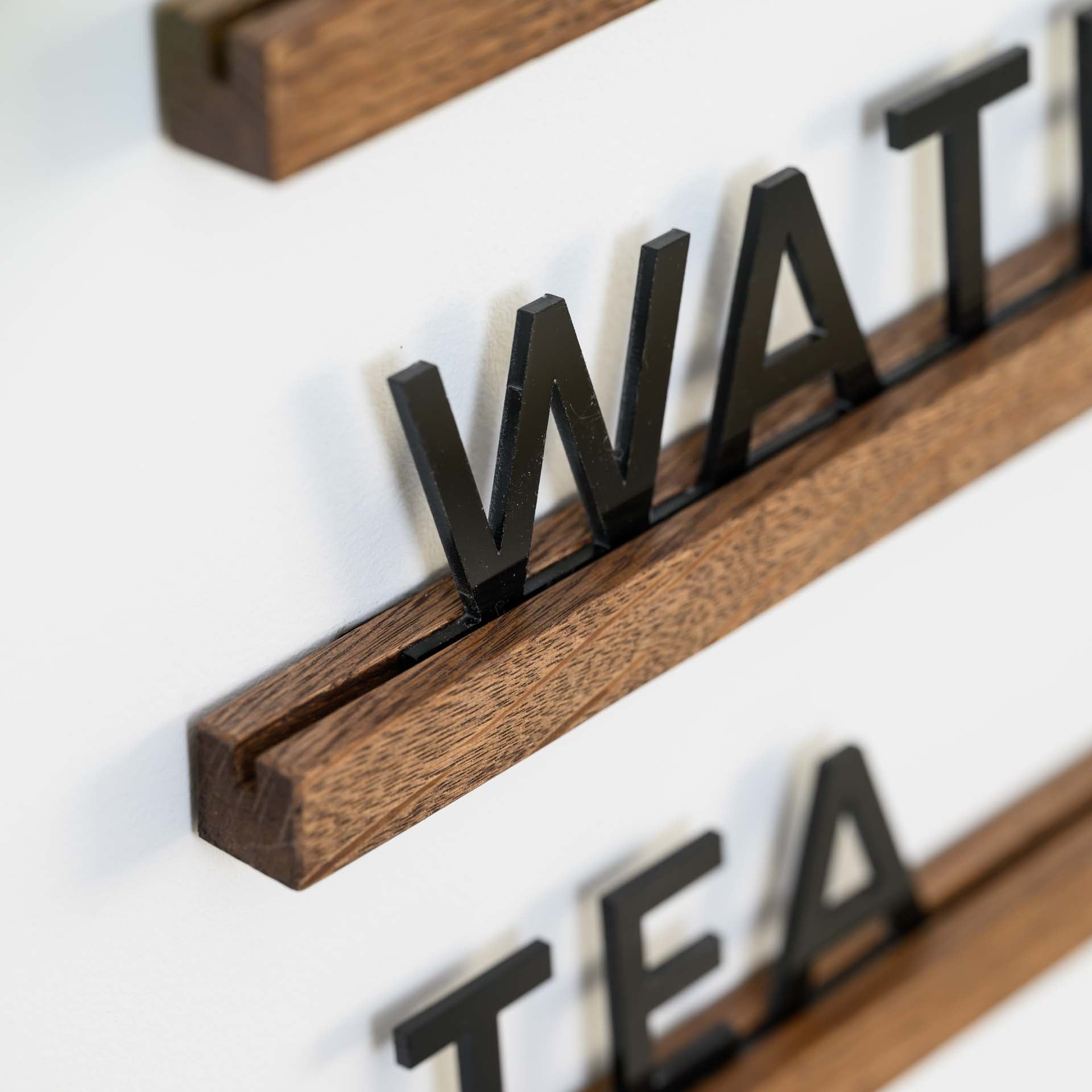 Wall Hanging Menu Board with Brown Oak Rails - inkohoreca - shop