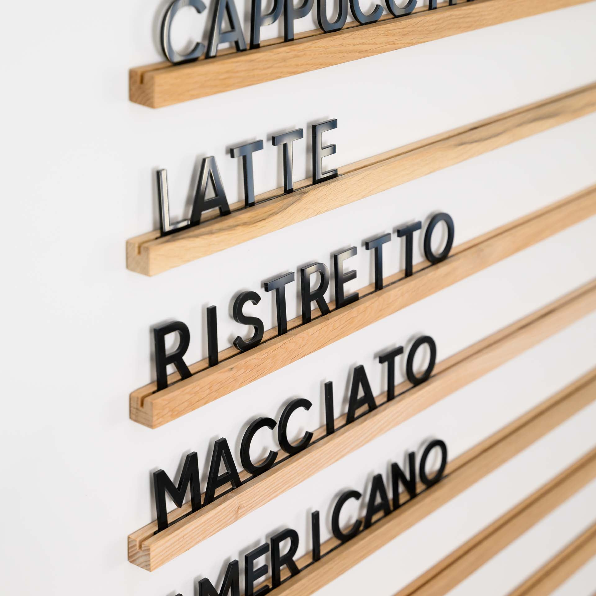 Wall Hanging Menu Board with Natural coloured Oaken Rails - inkohoreca - shop