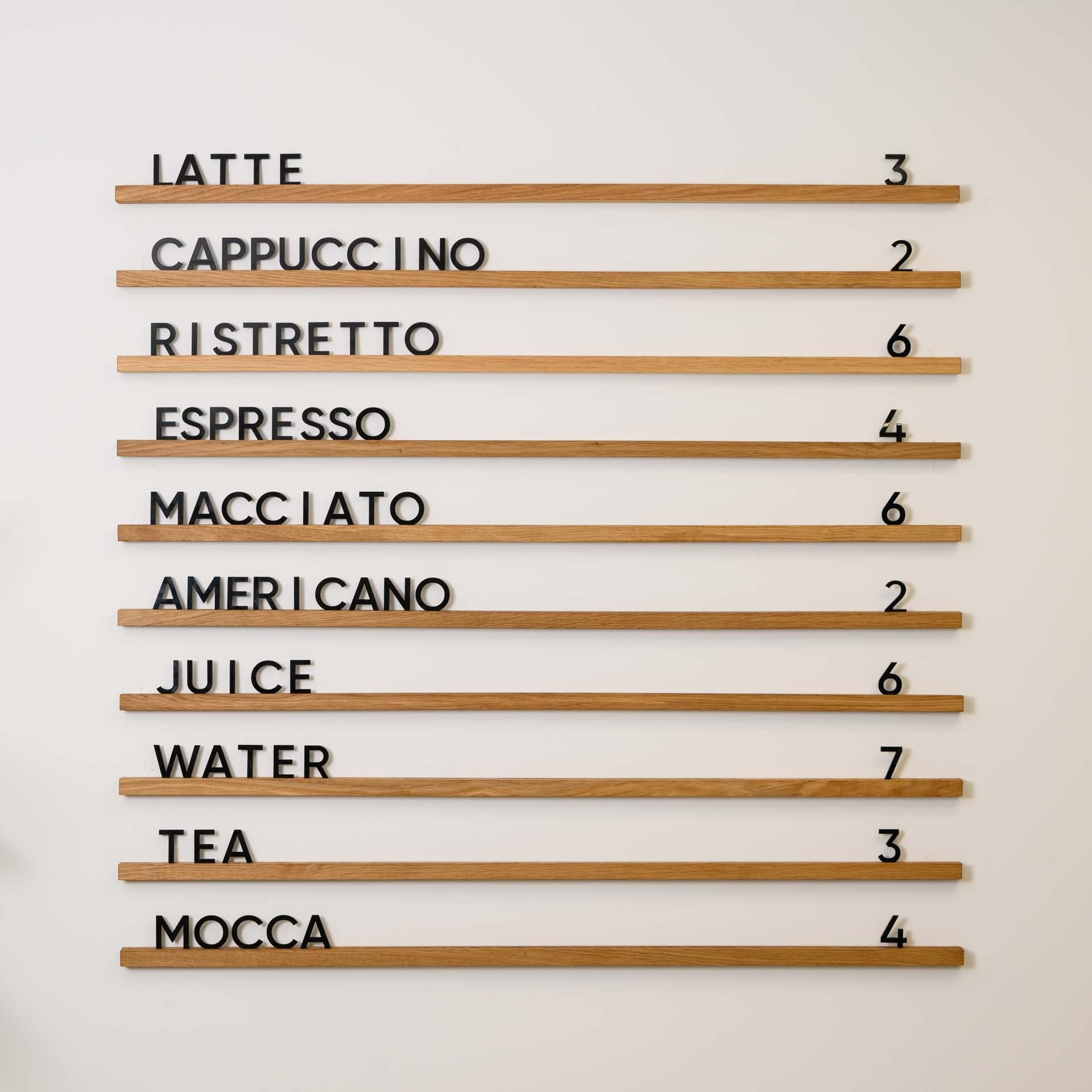 Wall Hanging Menu Board with Oiled Oak Rails - inkohoreca - shop