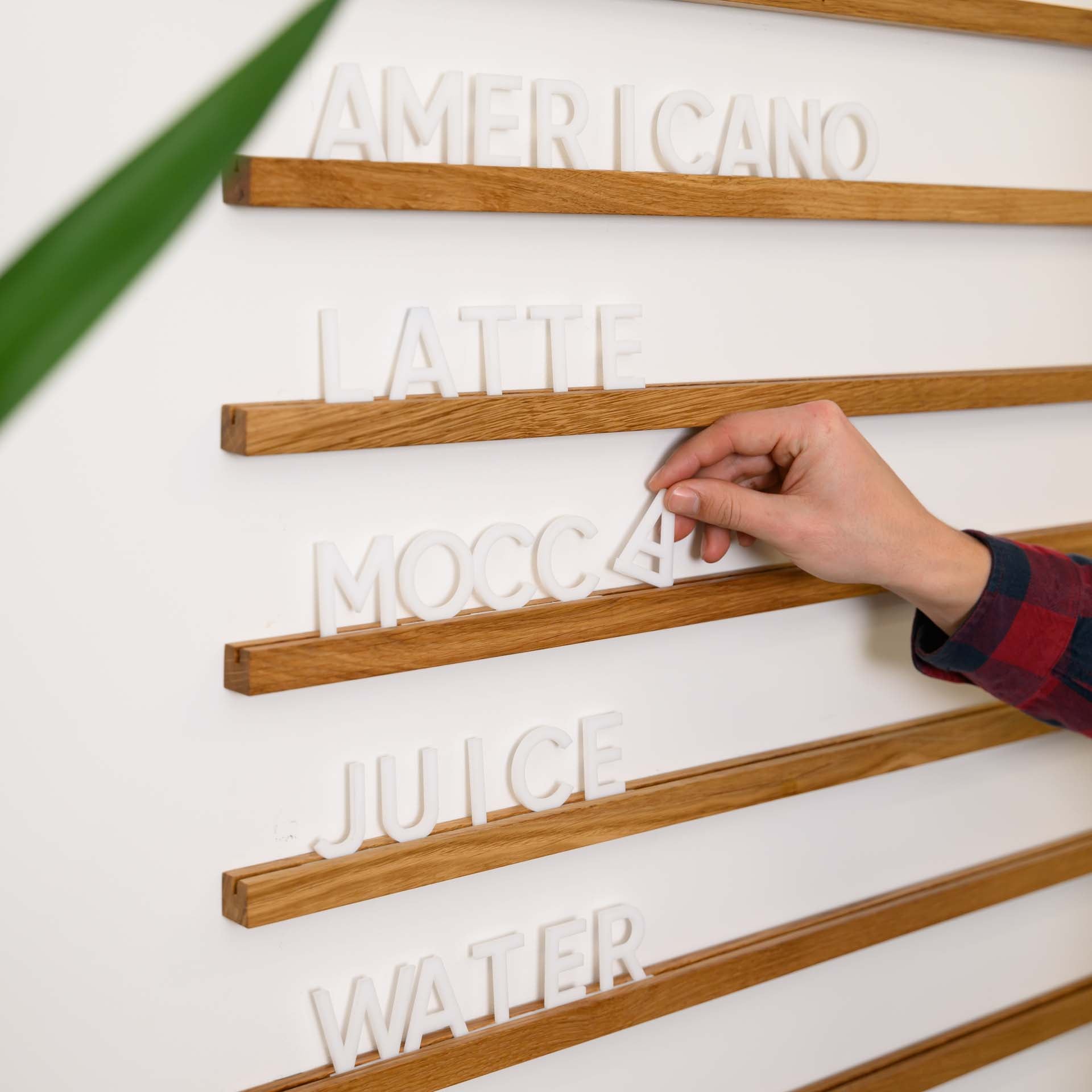 Wall Hanging Menu Board with Oiled Oak Rails - inkohoreca - shop