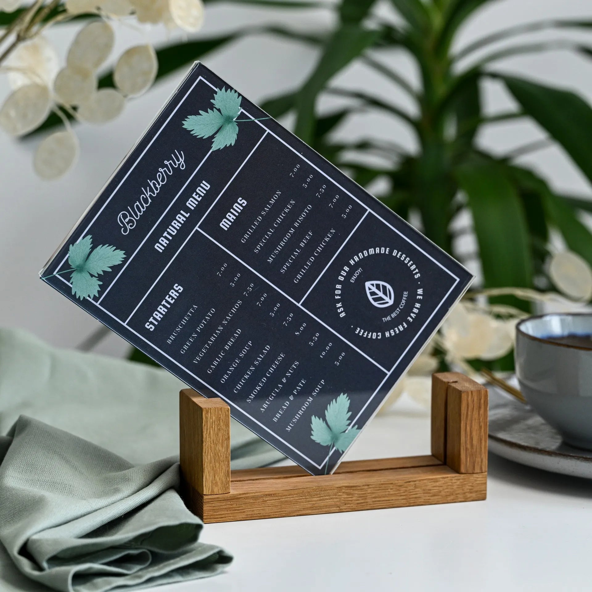 Wooden Acrylic Table Stand Menu Holder - inkohoreca - shop