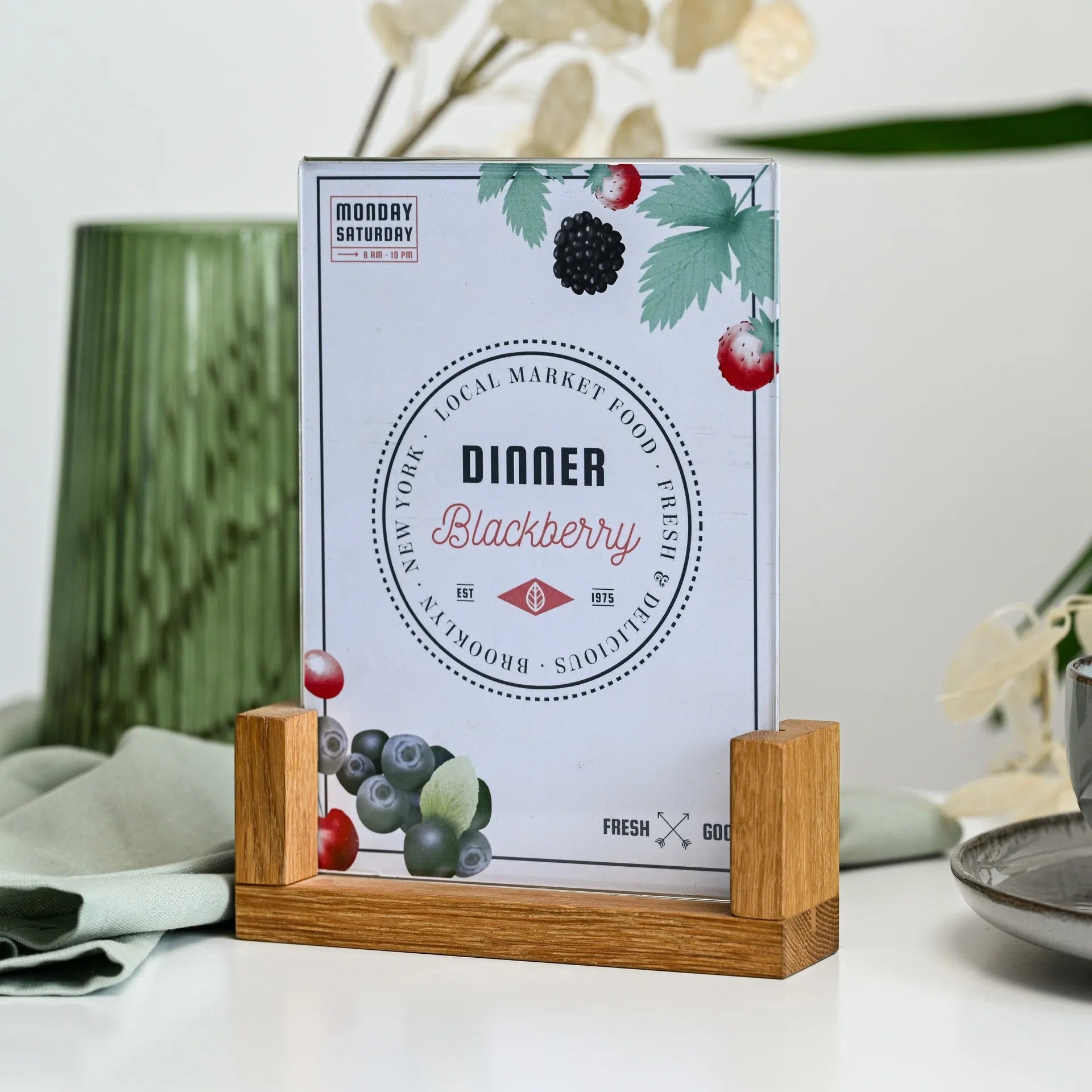 Wooden Acrylic Table Stand Menu Holder - inkohoreca - shop