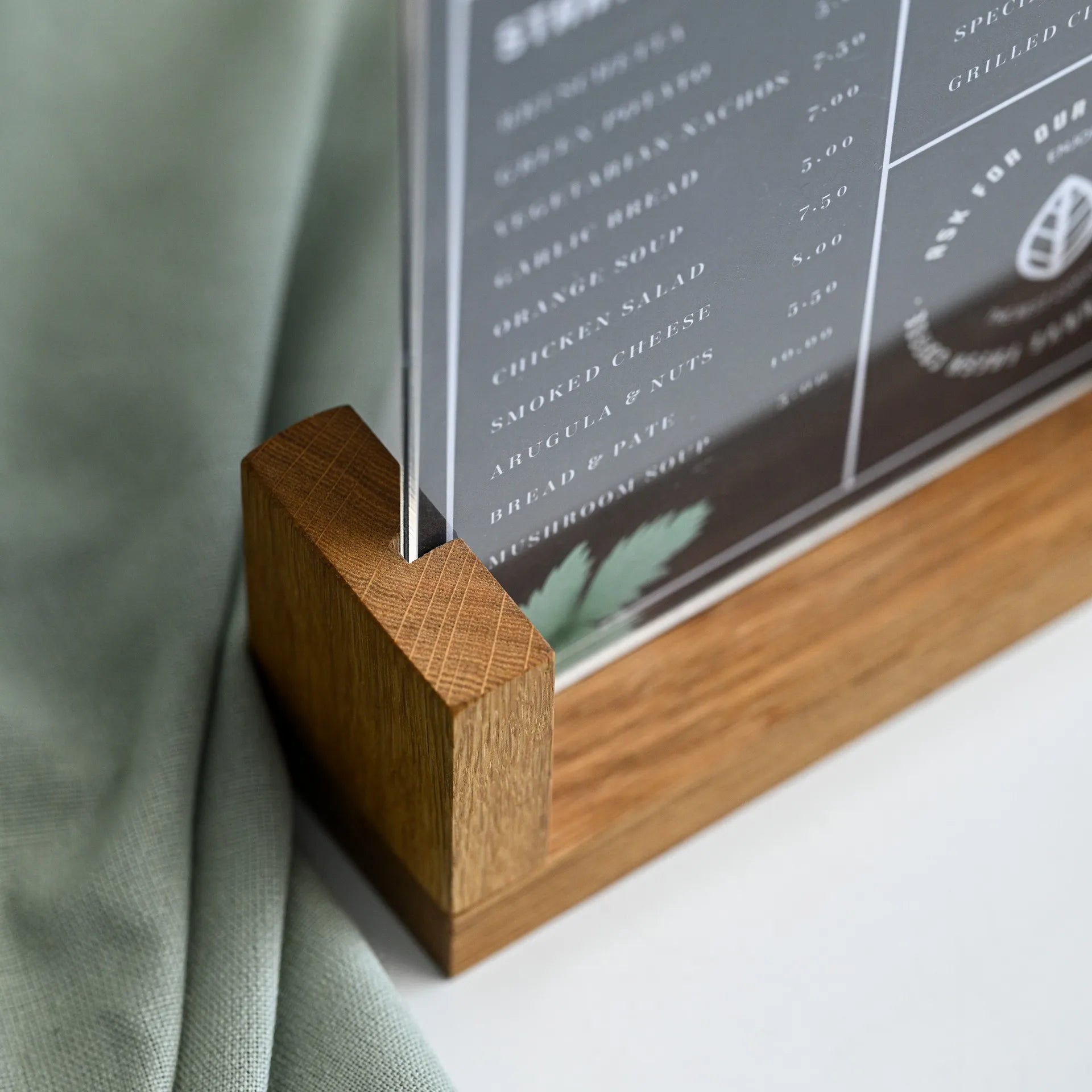 Wooden Acrylic Table Stand Menu Holder - inkohoreca - shop