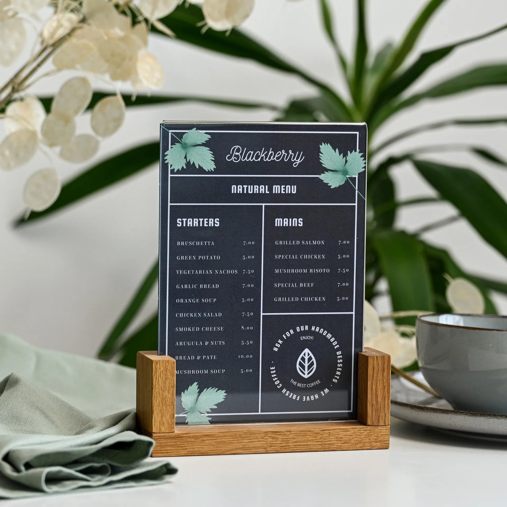 Wooden Acrylic Table Stand Menu Holder - inkohoreca - shop