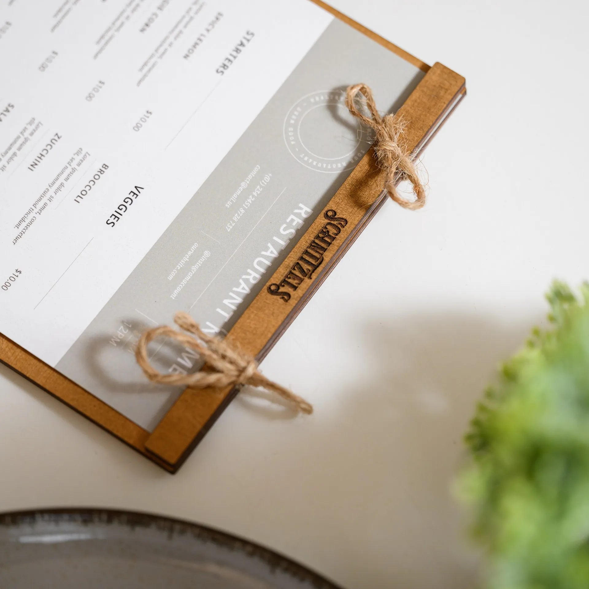 Wooden Menu Board with Fastening by Plank (P07A5) - inkohoreca - shop